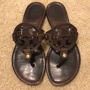 Tory Burch chocolate brown Miller sandals 5.5